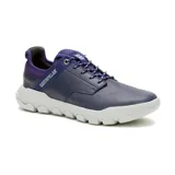 Zapatillas Caterpillar Hex Lite Leather color azul marino con detalles en violeta y suela blanca.