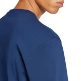 Remera azul de algodón con logo Adidas Outline Trefoil estampado en blanco en el pecho.