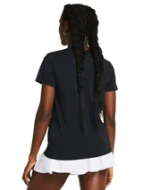 Remera deportiva Under Armour Campus Core SS, color celeste con logo estampado en el pecho.