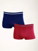 Pack de dos boxers de microfibra sin costuras, lisos, con una raya en el puño.