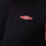 Musculosa negra de algodón con logo estampado en el pecho.