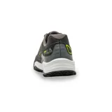 Championes Fila Forehand Clay de hombre color negro con detalles en amarillo y gris. Capellada de material sintético con perforaciones y piezas cosidas. Entresuela de EVA con tecnología Superaction y suela de goma bicolor con tecnología Ever-Grip y pivotes.