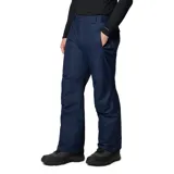 Pantalón de esquí azul marino con costuras selladas, tecnología Omni-Tech™ impermeable y transpirable, forro termorreflectante Omni-Heat™, cintura ajustable, bolsillos con cremallera, polaina interna y refuerzo a presión en la parte inferior de la pierna.