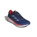 Championes de running azul, con detalles en rojo y suela blanca, diseñados para brindar comodidad y soporte durante la actividad física.