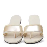 Sandalias Havaianas modelo You Angra, color beige arena, con tira ancha transparente y suela texturizada.