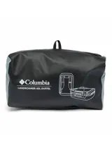 Bolso duffel Columbia Landroamer 40L, color negro, con logo blanco estampado.