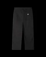 Pantalón negro de corte recto, estilo carpenter, con bolsillos laterales y traseros.