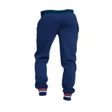 Pantalón de jogging azul marino con cintura elástica ajustable, bolsillos laterales con cierre y logo del Club Nacional de Football estampado en la pierna izquierda.