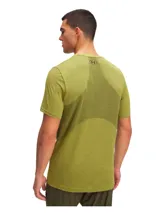 Remera deportiva Under Armour Vanish Seamless de hombre, color celeste con logo blanco en el pecho. Confeccionada sin costuras y con tejido transpirable de secado rápido.