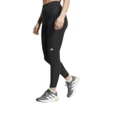 Calzas de running Adidas, color negro, con tejido Adiflex, cintura alta, tecnología AEROREADY y bolsillos laterales.