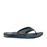 Ojotas Reef Fanning color gris con detalles en azul.