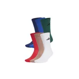 Pack de medias Adidas de caña media en colores azul, rojo, marrón, verde y blanco.