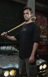 Remera negra de algodón con estampado frontal de la frase "Au revoir, shoshanna!" en letras blancas.