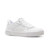 Championes Skechers Hands Free Slip-ins Jade, color blanco, con capellada de cuero sintético, cordones elásticos y plantilla Air-Cooled Memory Foam.