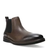 Botas Chelsea de cuero color gris grafito, con elásticos laterales negros y suela de goma.