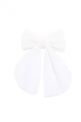 Broche plizado color blanco, ideal para adornar peinados.