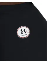 Remera deportiva Under Armour de mujer, modelo HG OG Compression SS, color blanco con logo negro en el pecho. De corte ajustado y mangas cortas.