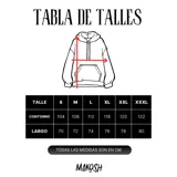 Canguro amarillo con capucha y bolsillo delantero, con estampado de un logo circular con forma de engranaje azul y un diseño abstracto rojo y blanco en el centro.