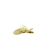 Broche dorado con forma de hojas texturizadas.