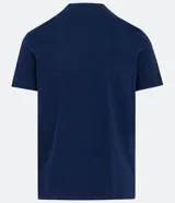 Remera azul marino de algodón con estampa del escudo del Capitán América en el frente.