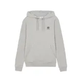 Canguro Adidas Originals Essential gris con capucha, logo bordado en el pecho y bolsillo frontal.