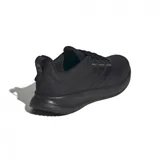 Championes Adidas Runfalcon 5 para hombre, color negro con las tres tiras laterales en negro brillante.
