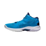 Championes de voleibol Asics Sky Elite FF MT 2, color azul con detalles en blanco y amarillo.