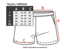 Short de baño color mostaza con cintura elástica, cordón ajustable y bolsillos funcionales.