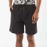 Bermudas negras lisas con bolsillos laterales y traseros.