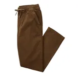 Pantalón marrón de corte recto, confeccionado en algodón suave.