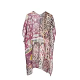 Kimono largo con estampado abstracto y animal print.
