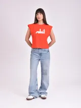 Remera color rosa con estampado de palmeras y texto "Sur la Cote D'Azur France Saint Jean Cap Ferrat".