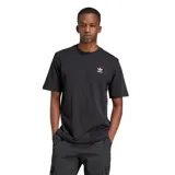 Remera Adidas de algodón color negro, corte clásico, cuello redondo y logo del trifolio bordado en el pecho.