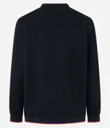 Buzo negro de algodón y poliéster con cuello redondo y mangas largas. Estampado frontal con el logo de Kodak a rayas de colores.