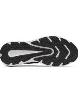 Zapatillas de running Under Armour modelo Turbulence 3 para mujer, color negro con suela blanca gruesa. Presentan un upper de malla transpirable y el logo de Under Armour en el talón.