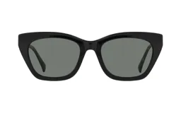 Lentes de sol tipo cat eye en color negro con protección UV.