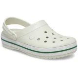 Zuecos Crocs Crocband™ color negro con suela blanca y detalles en amarillo.