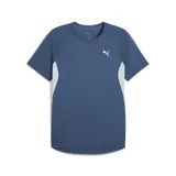 Remera deportiva Puma Run Velocity azul con detalles en blanco y logo reflectivo en el pecho.