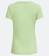 Remera celeste de algodón con escote en V, mangas cortas y bolsillo en el pecho.