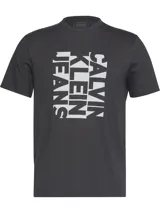 Remera gris oscuro de algodón con estampado del logo de Calvin Klein Jeans en el frente.