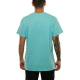 Remera celeste con logo Thrasher estampado en el pecho.