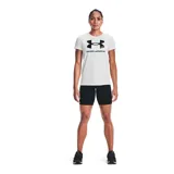Remera deportiva Under Armour color fucsia con logo blanco estampado en el frente.