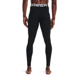 Calza deportiva negra de hombre Under Armour, con cintura elástica con logo y logo de la marca en la pierna izquierda.