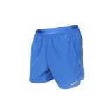 Short deportivo Nike Dri-FIT Challenger para hombre, color gris con logo blanco en la pierna izquierda. Confeccionado en tejido ligero y transpirable con tecnología Dri-FIT, cintura elástica con cordón, calzoncillo interior y bolsillos laterales.