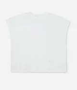 Blusa tipo muscle tee color turquesa, hecha en ribana de viscosa y poliéster, con escote redondo y sin sisas.