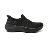 Championes deportivos Skechers Hands Free Slip-Ins Bobs Sport Infinity, color negro, con capellada de tejido knit guateado, plantilla Skechers Memory Foam y amortiguación Vapor Foam.