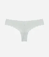 Bombacha bikini confeccionada en laise con textura floral y laterales medianos.