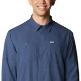 Camisa de hombre Columbia Silver Ridge, color beige, de manga larga con botones para enrollar, dos bolsillos frontales con botón, ventilación en la espalda y protección solar UPF 50.