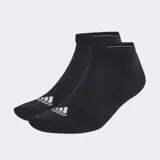 Pack de tres pares de medias Adidas de corte tobillero, color negro con logo Adidas en blanco.