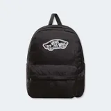 Mochila Vans Old Skool Classic color negro con logo "Off the Wall" blanco. Cuenta con dos bolsillos, organizador interno, funda para laptop de hasta 15 pulgadas y bolsillo lateral para botella de agua.